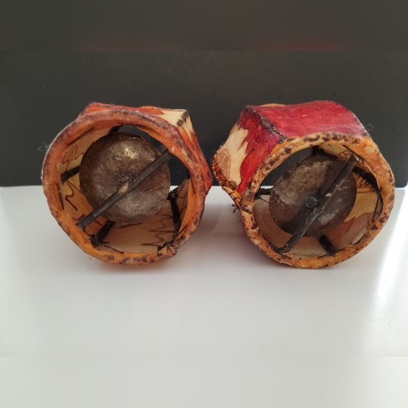 Moroccan Tea Light Leather Candle Henna Lantern, wrought-iron, handmade set of 2 - Picture 7 of 7